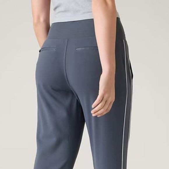 ATHLETA Venice Track Stripe Jogger Pant Size XS Granite Blue w/White NWT #854423 - Picture 4 of 12